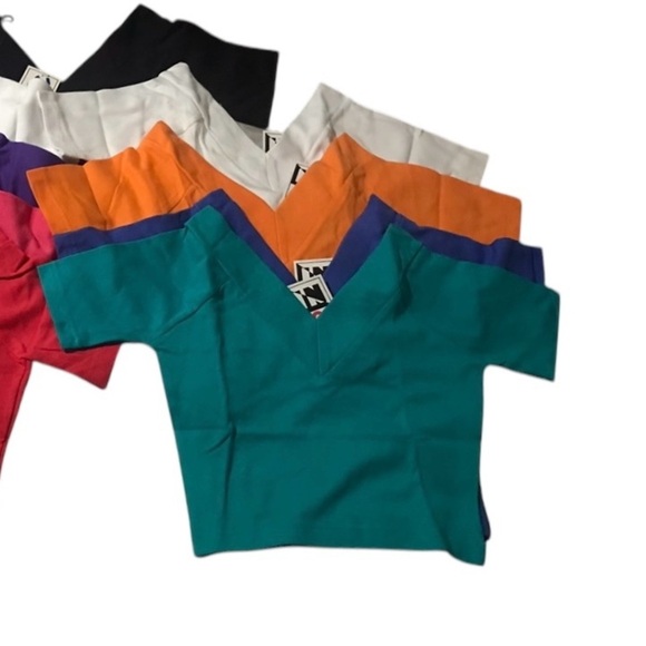 V-Neck Short Sleeve Tops - Multi-Color Set - Picture 4 of 4